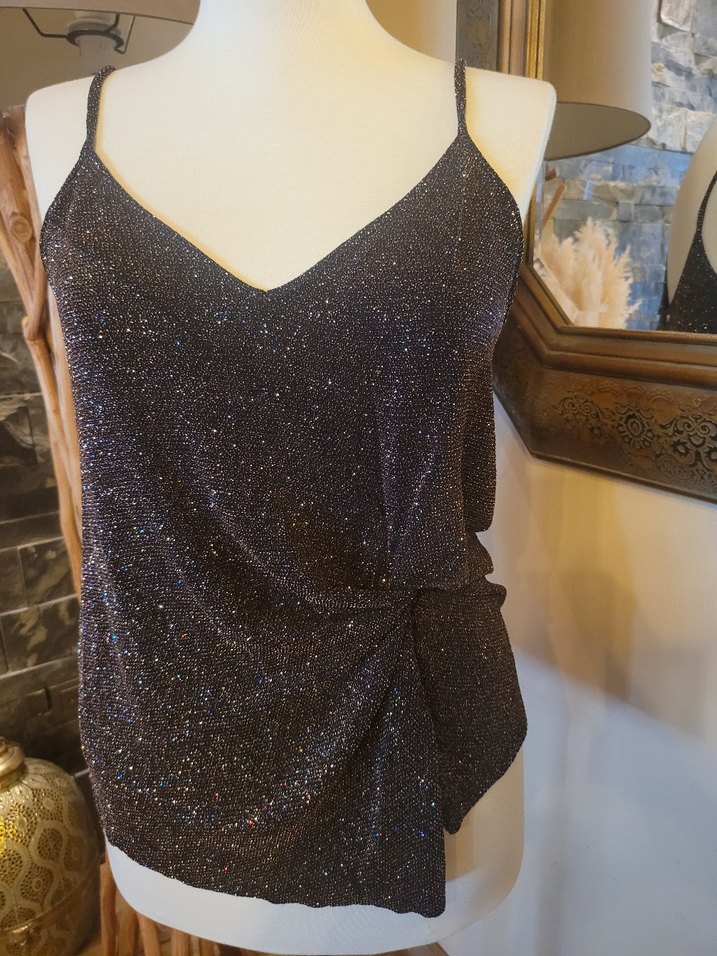 Drapeli Kahverengi Mini Askılı Bluz - Görsel 2