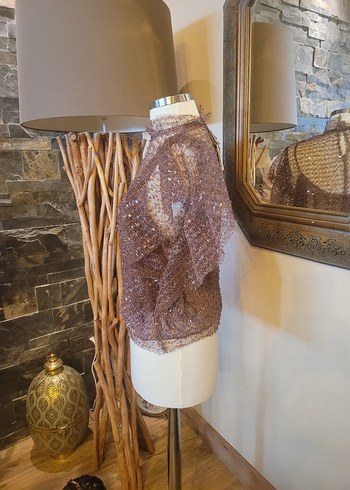 Boncuk İşlemeli, Kısa, Bohem Kadın Bluz - Görsel 2