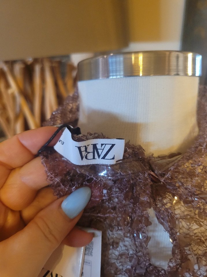 Boncuk İşlemeli, Kısa, Bohem Kadın Bluz - Görsel 4