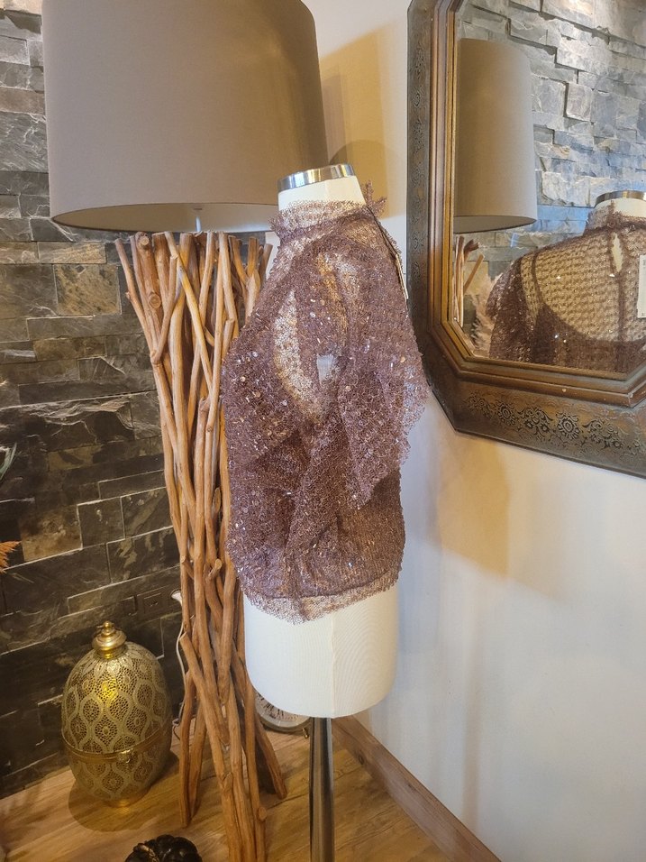 Boncuk İşlemeli, Kısa, Bohem Kadın Bluz - Görsel 2