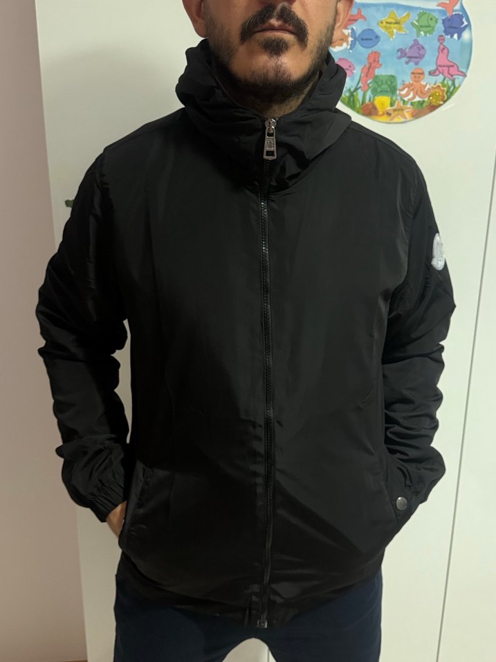 Siyah Fermuarlı moncler  yagmurluk - Görsel 2