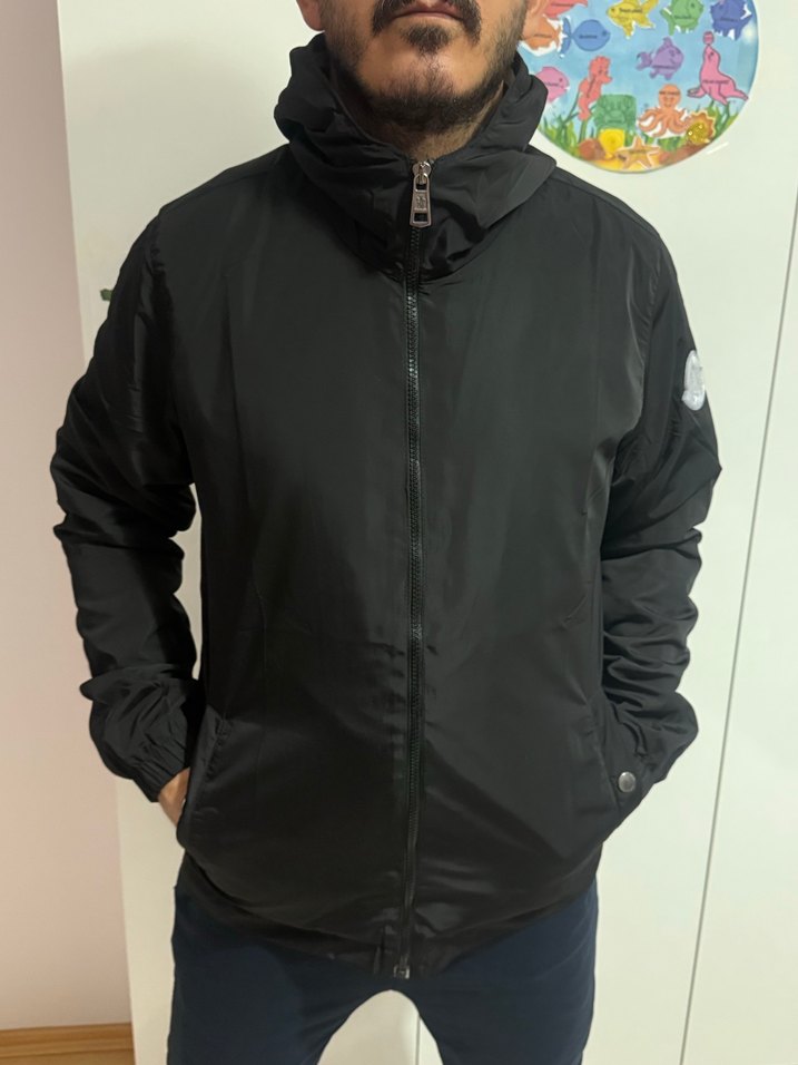 Siyah Fermuarlı moncler  yagmurluk - Görsel 5