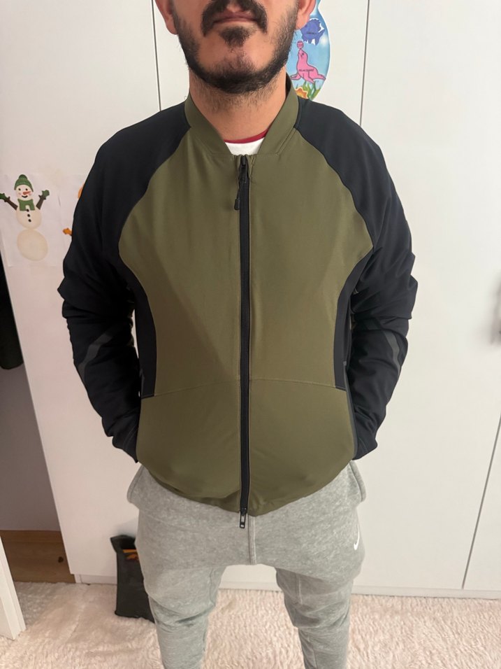 Under armuta Haki Siyah Fermuarlı Erkek Ceket - Görsel 2