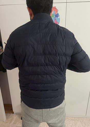 Erkek Gri Fermuarlı Dik Yaka Mont - Görsel 2