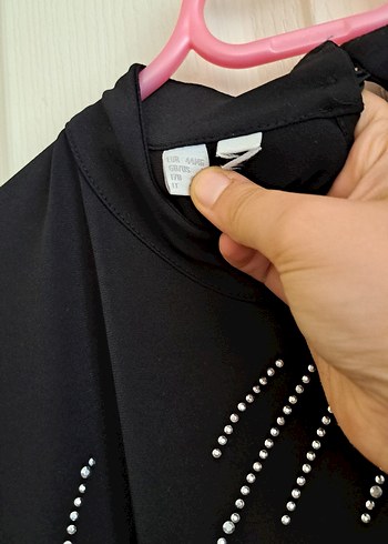 46 Beden Siyah Uzun Kollu Midi Elbise