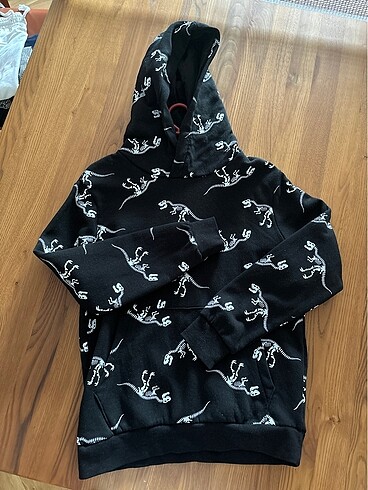H&M Kapüşonlu Dinazorlu Sweat