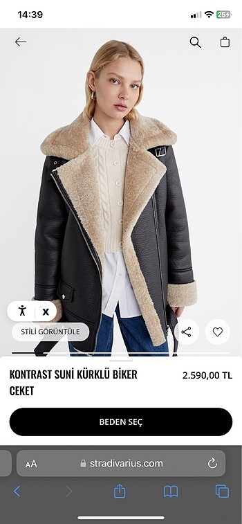 Stradivarius içi yünlü ceket