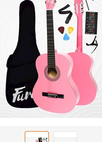 Pembe Renkli Klasik Gitar Seti