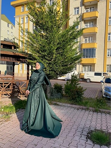 46 Beden Yeşil abiye