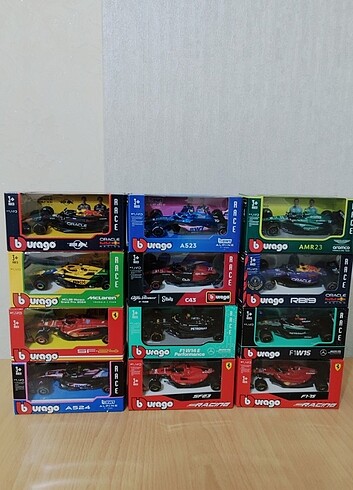 Burago Formula 1 F1 tüm model arabalar diecast hediye orijinal s