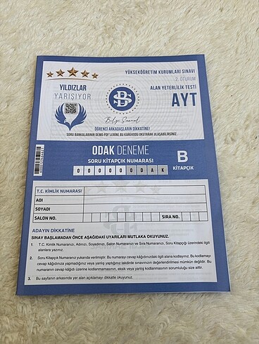 ayt bilgi sarmalı odak deneme sınavı
