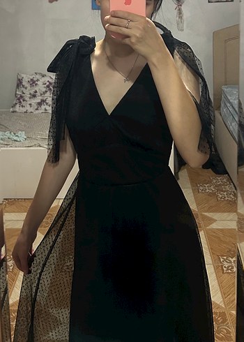 40 Beden siyah Renk Siyah V Yaka Uzun Gotik Elbise