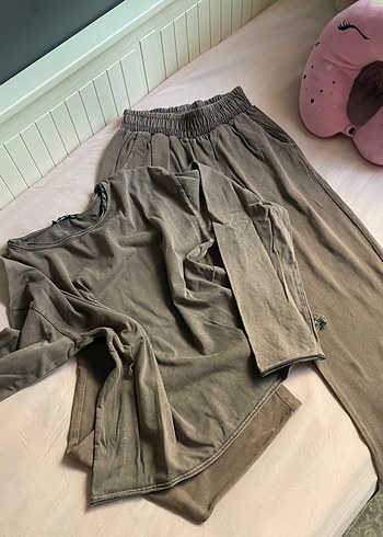 Zara Kadın Rahat Kesim Kahverengi Eşofman Takımı