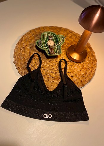 Victoria s Secret Alo Yoga Siyah Nakışlı Mini Bralet