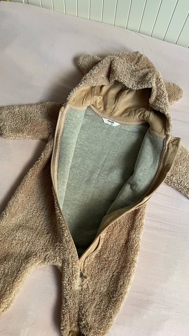 Kahverengi Peluş Bebek Tulumu - Görsel 4