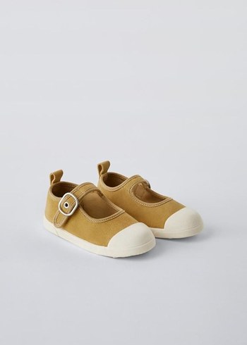 Kız Çocuk Sarı Cırt Cırtlı Babet Ayakkabı - Görsel 2