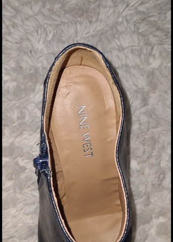 Lacivert Deri Stiletto Topuklu Kadın Bot - Görsel 4