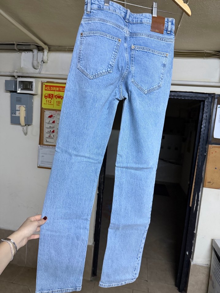 Kadın Mavi Midi Boy Regular Fit Denim Pantolon - Görsel 2