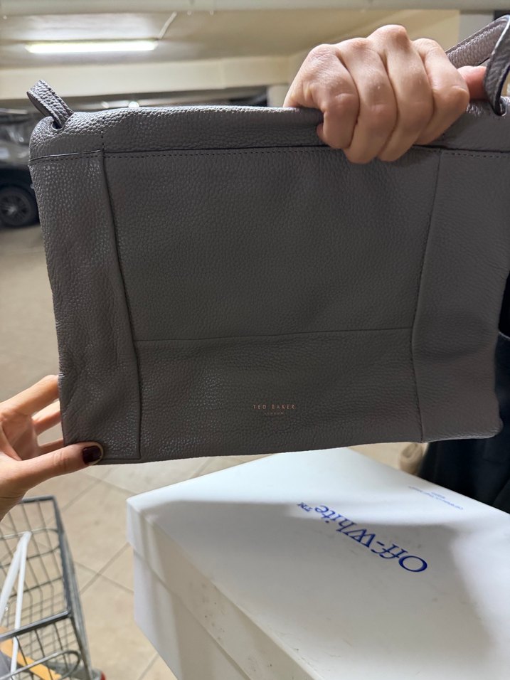 Gri Deri Kadın Çanta - Görsel 3