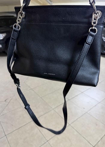 Karl Lagerfeld Siyah Zincir Detaylı Deri Çanta - Görsel 4