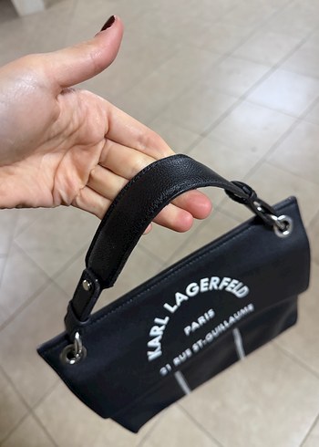 Karl Lagerfeld Siyah Zincir Detaylı Deri Çanta - Görsel 2