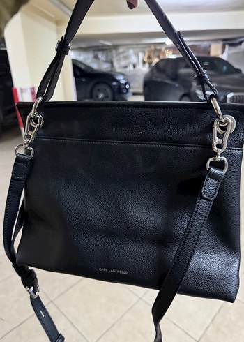 Karl Lagerfeld Siyah Zincir Detaylı Deri Çanta - Görsel 3