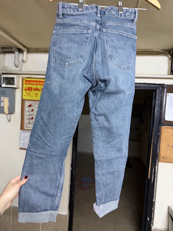 Gevşek Kesim Midi Kadın Kot Pantolon - Görsel 3