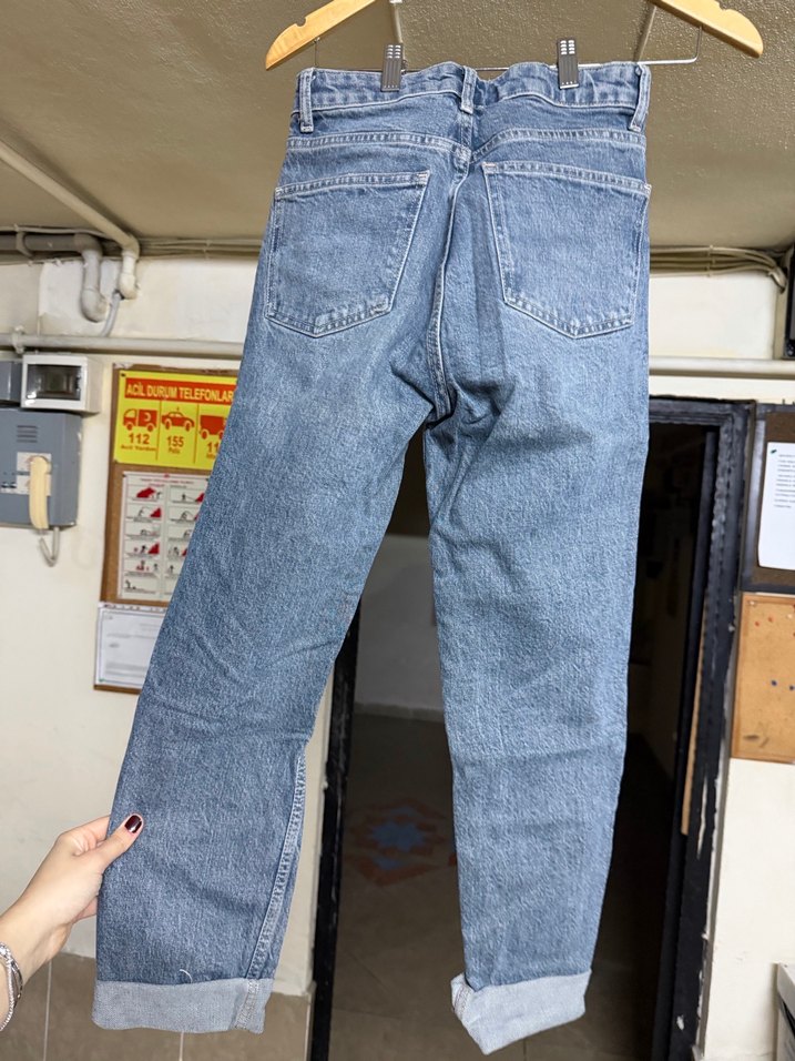 Gevşek Kesim Midi Kadın Kot Pantolon - Görsel 2