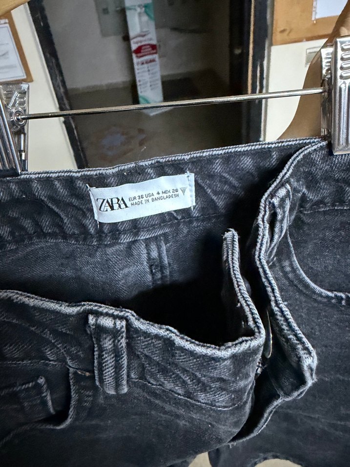 Gri Kadın Midi Denim Şort - Görsel 4