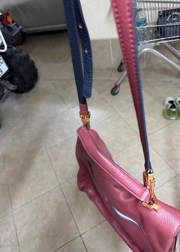 Bordo Deri Kadın Çanta Tokalı - Görsel 8