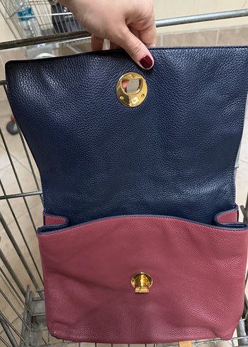 Bordo Deri Kadın Çanta Tokalı - Görsel 6