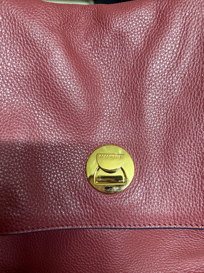 Bordo Deri Kadın Çanta Tokalı - Görsel 2