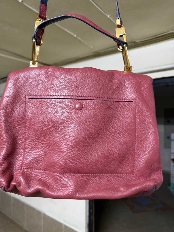 Bordo Deri Kadın Çanta Tokalı - Görsel 3