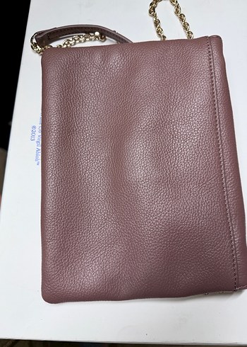 Bordo Deri Zincir Detaylı Kadın Çanta - Görsel 4