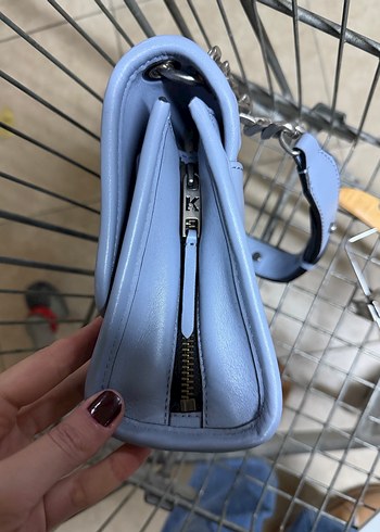 Karl Lagerfeld Mavi Deri Kadın Çanta - Görsel 7