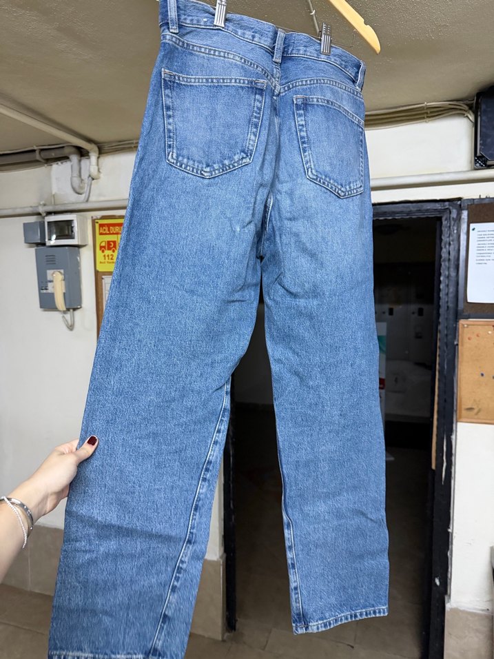 Rahat Kesim Mavi Midi Denim Jean - Görsel 2