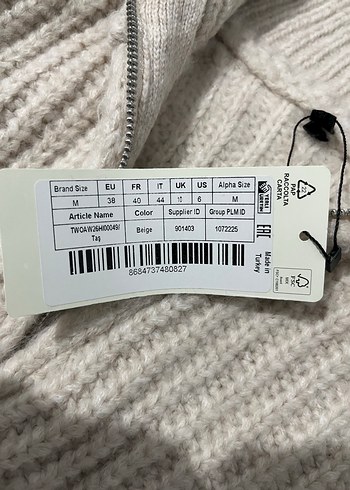 Milla Bej Yüksek Yakalı Örgü Kadın Kazak - Görsel 3