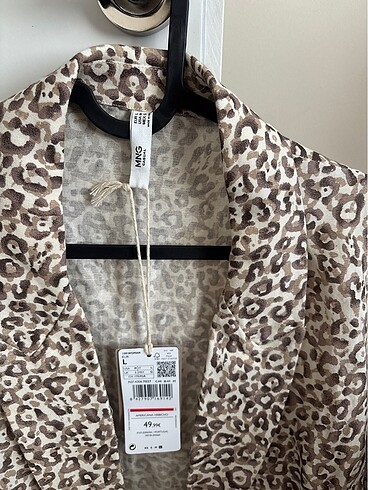 l Beden Mango leopar desen keten blazer