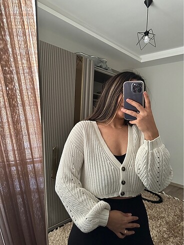 Addax örme crop hırka
