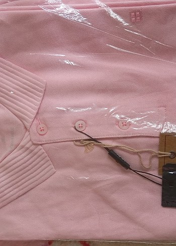 Pembe Düğmeli Erkek Polo Tişört - Görsel 2