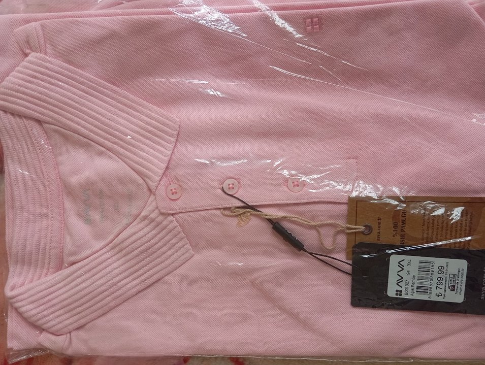 Pembe Düğmeli Erkek Polo Tişört - Görsel 2