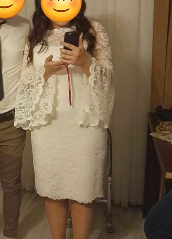 Güpürlü beyaz elbise