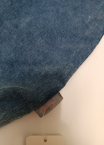 Nakışlı Mavi Kot Çocuk Salopet - Görsel 2