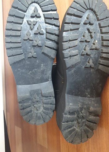 Deri Siyah Platform Topuklu Gotik Botlar - Görsel 11