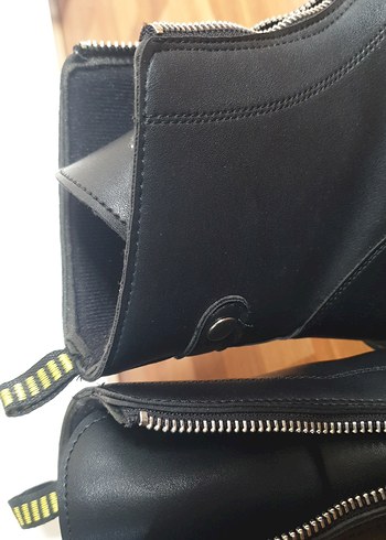 Deri Siyah Platform Topuklu Gotik Botlar - Görsel 8