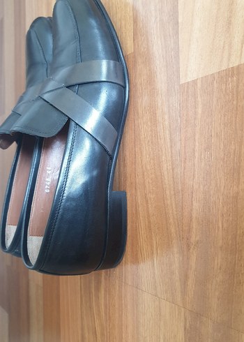 siyah Deri Tokalı Topuklu erkek Ayakkabı 44 numara - Görsel 4