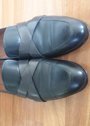 siyah Deri Tokalı Topuklu erkek Ayakkabı 44 numara - Görsel 3