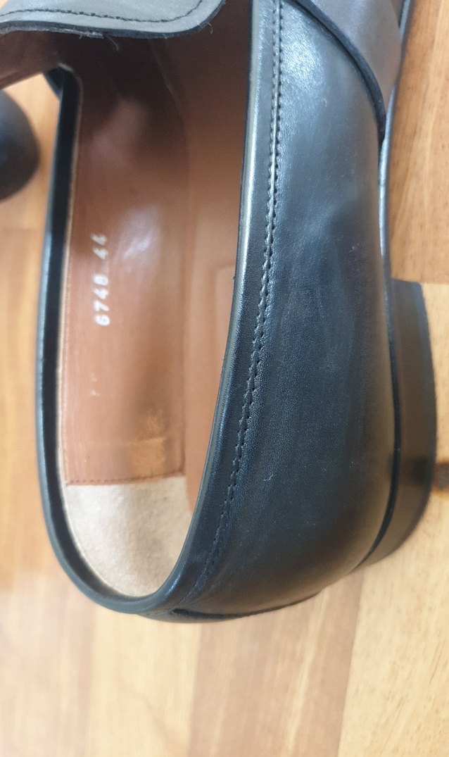 siyah Deri Tokalı Topuklu erkek Ayakkabı 44 numara - Görsel 2