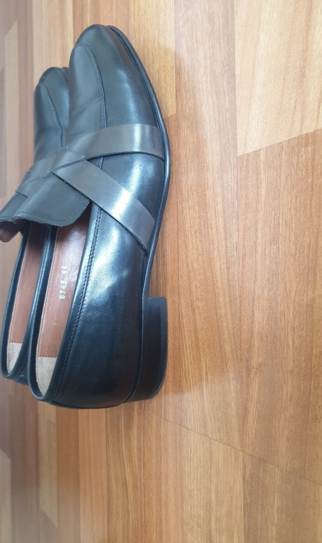 siyah Deri Tokalı Topuklu erkek Ayakkabı 44 numara - Görsel 4