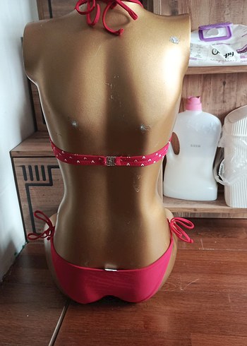 Kırmızı Puantiyeli Strappy Mini Monokini 14 yaş - Görsel 5